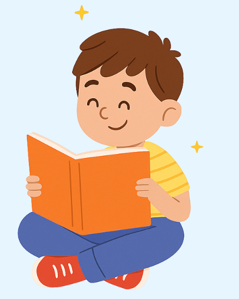 Kitap okuyan çocuk. bilsem